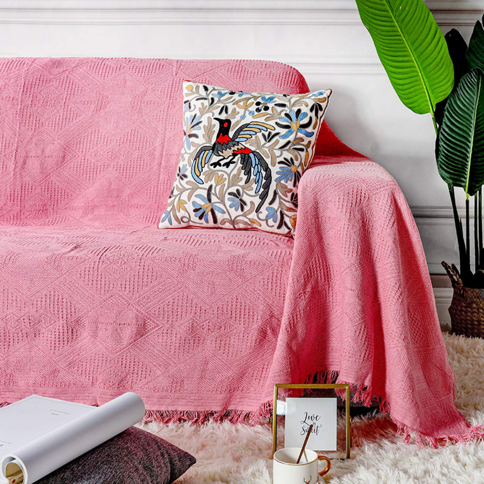 マルチカバー ソファーカバー ボヘミア織り 幾何学柄 民族風 ベッド用